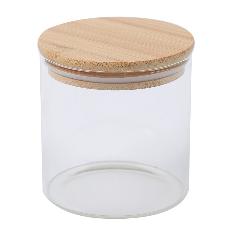 Frasco vidrio tapa madera 100*300mm N/a