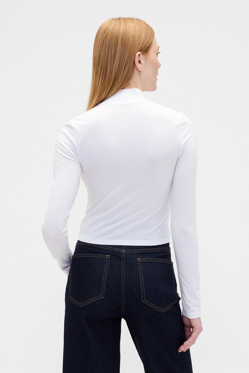 Remera Polera Logo Gap Mujer White Uk