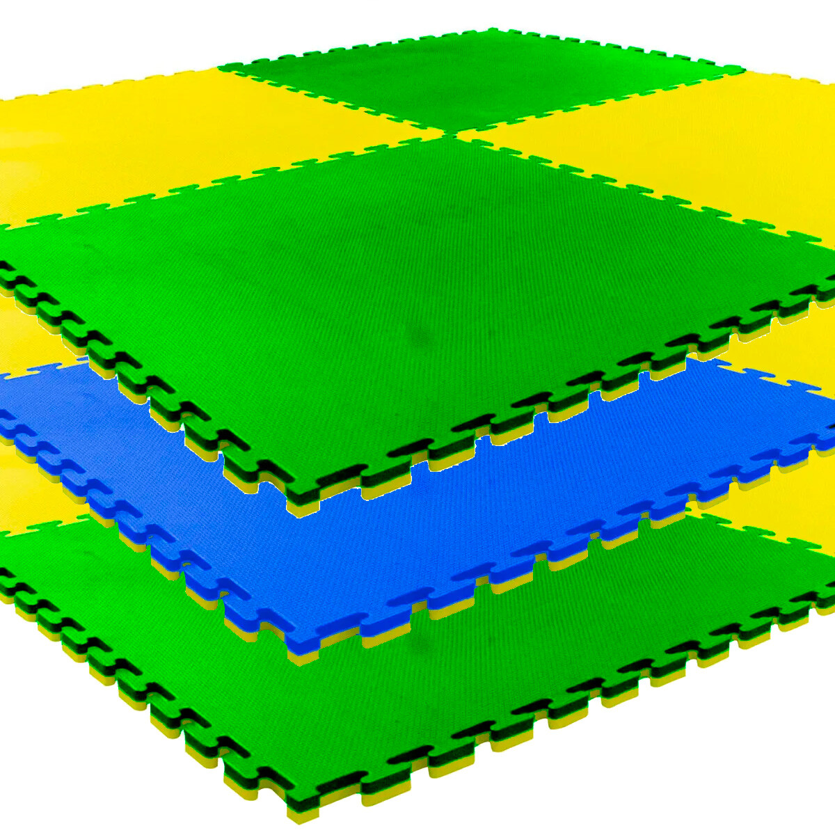 Pack De Tatami Reversible X 3 Unidades - PK TATAMI 2 VERDES 1 AZUL 