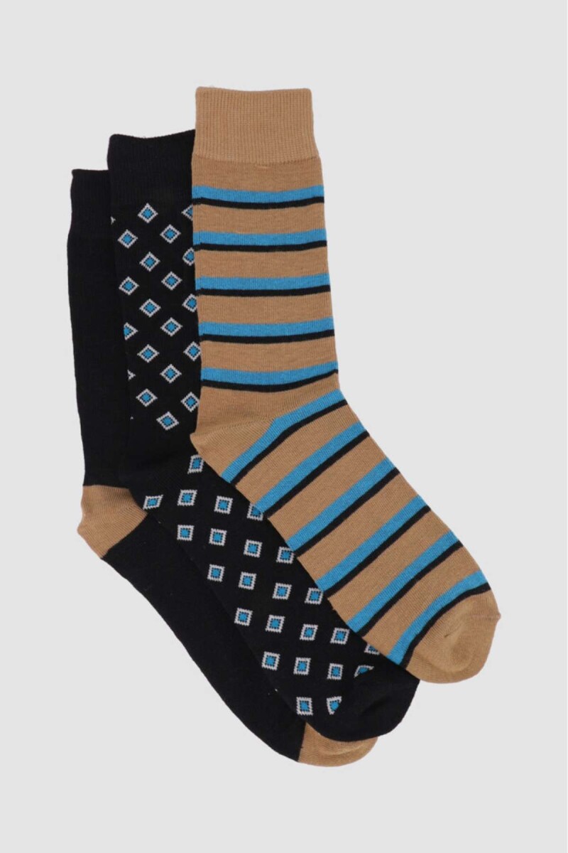 Pack x3 medias media caña diseño - Variante 26 