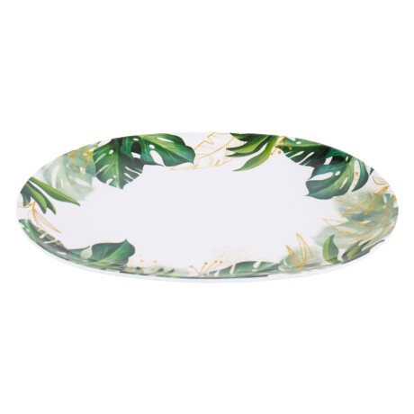 Plato oval de melamina linea Hoja Verde Plato oval de melamina linea Hoja Verde