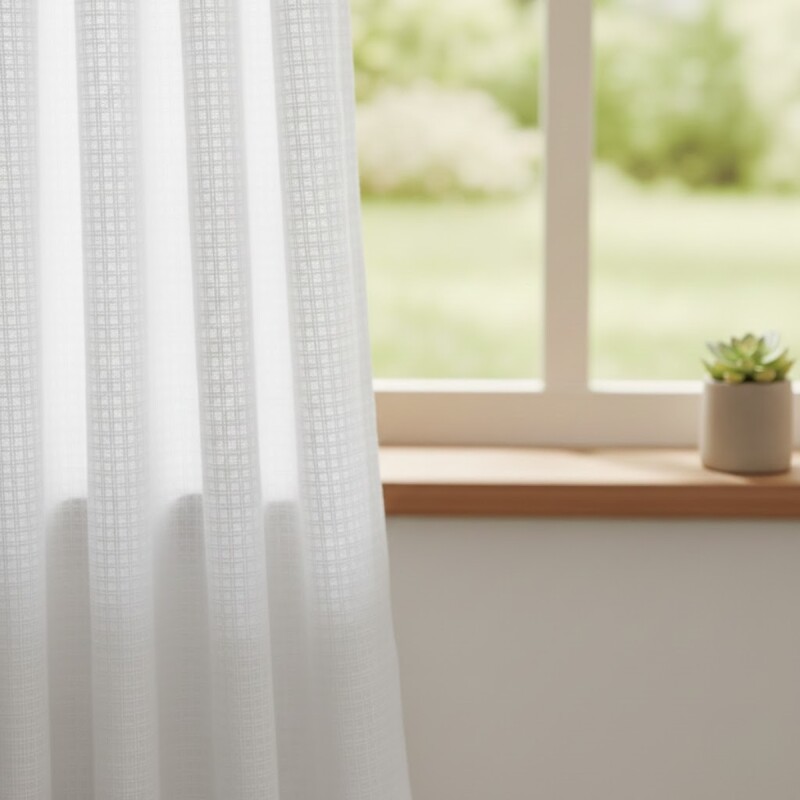 Cortina en Tela Dali set 2 paños 140 x 120 cms BLANCO