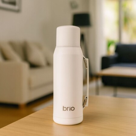 TERMO BRIO 1 LITRO ACERO INOXIDABLE BLANCO Blanco