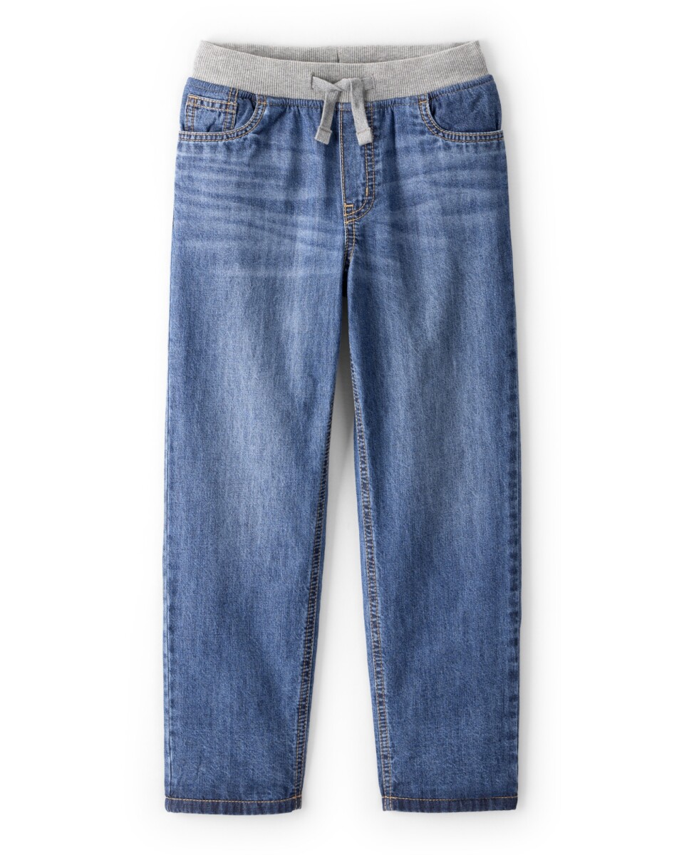 Pantalón jean, forrado, corte recto 