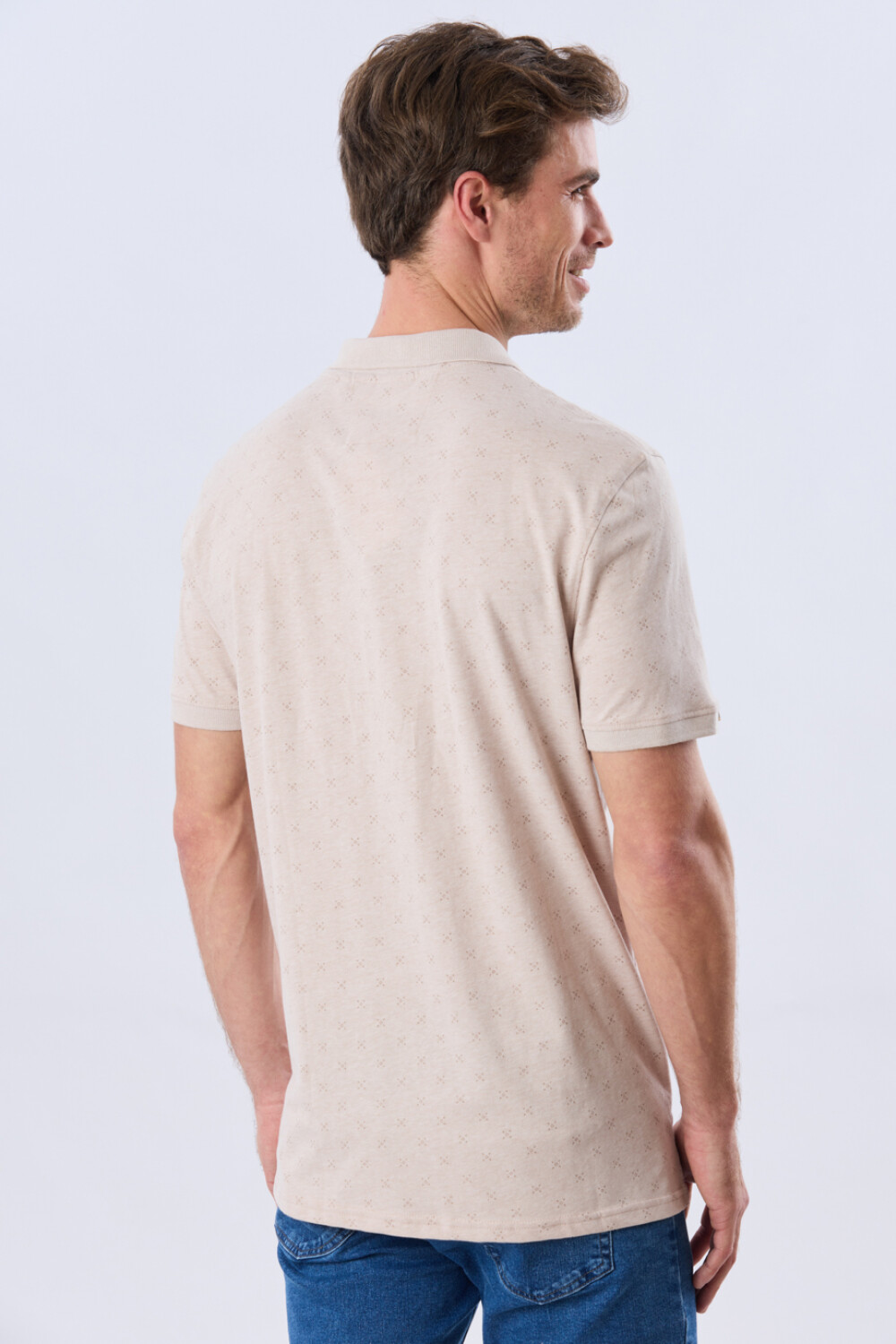 REMERA POLO ESTAMPADA JERSEY Beige