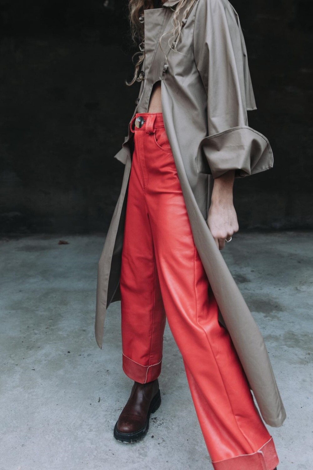 Leather Jeans Crawford Coral