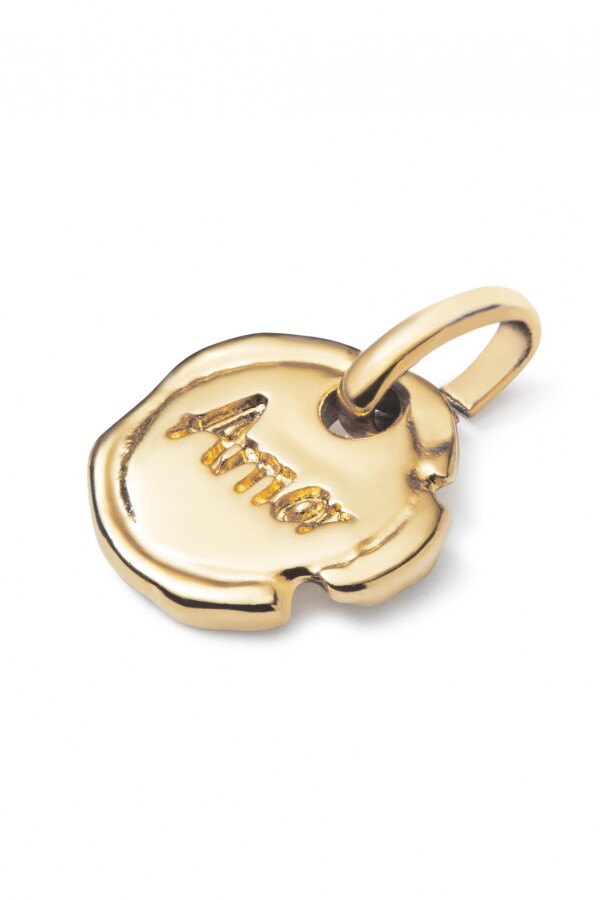 CHARM BAÑADO EN ORO 18K CON PALABRA AMOR Charm