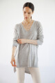 SWEATER CASHMERE MAXI GRIS
