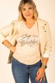 Remera Stay Beautiful Beige