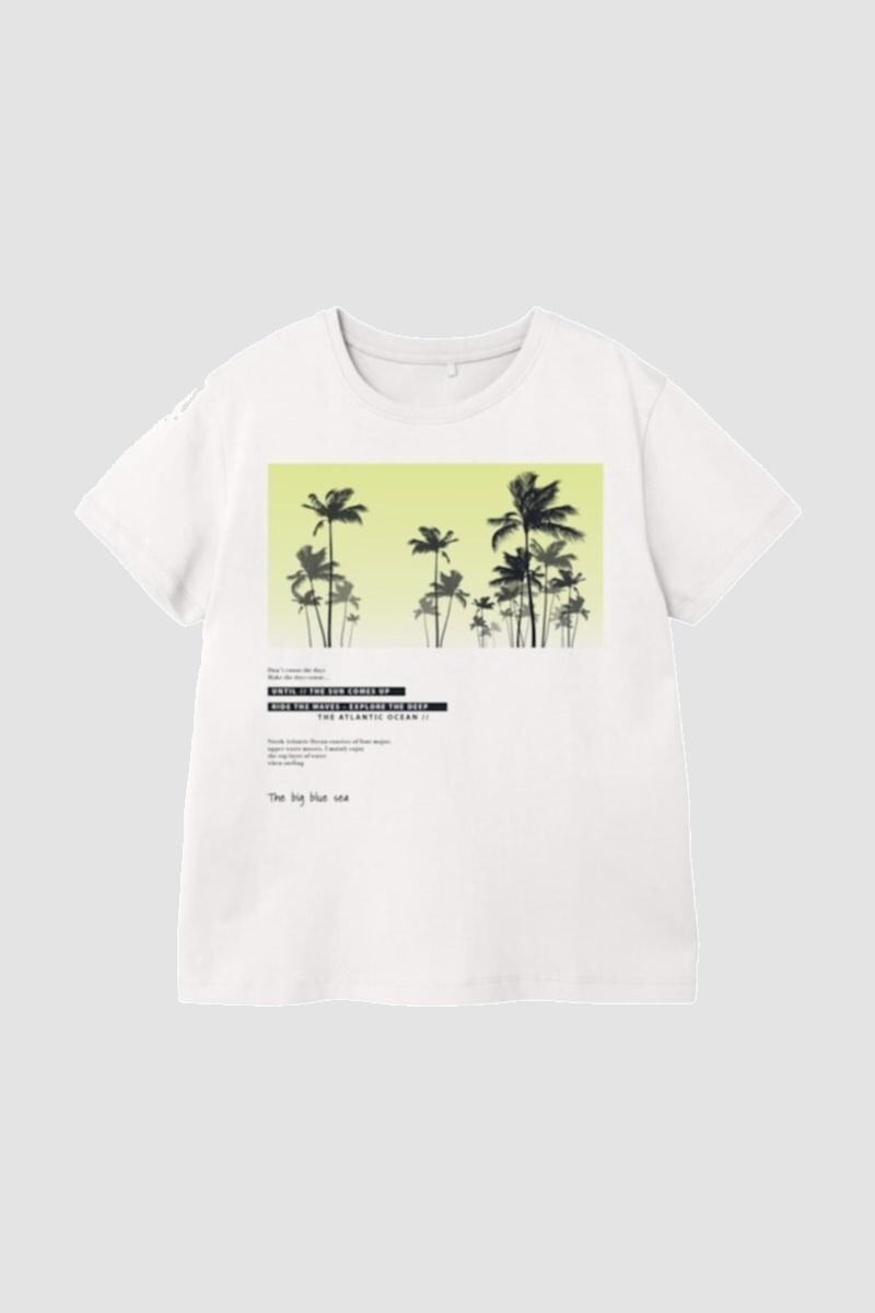 Camiseta Manga Corta Estampada - White Alyssum 
