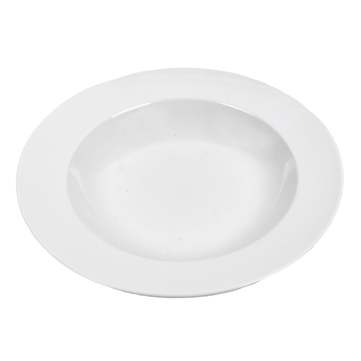 PLATO HONDO CERAMICA BLANCA GUARDA ANCHA LISA 