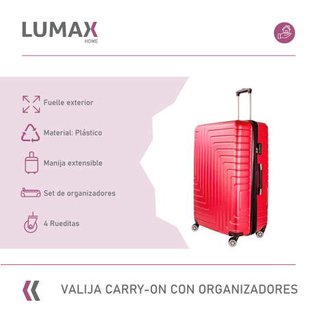 Valija Carry-on de mano Rígidas Con Organizadores Rojo