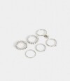 Set De Anillos De Metal Plateado