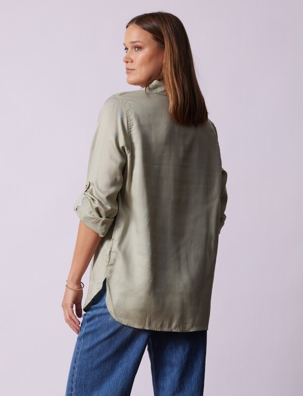 Camisa Tencel Bolsillos VERDE