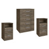 CONJUNTO COMODA + MESAS DE LUZ 100% MDP CARVALHO SINTRA Conjunto Comoda + Mesas De Luz 100% Mdp Carvalho Sintra