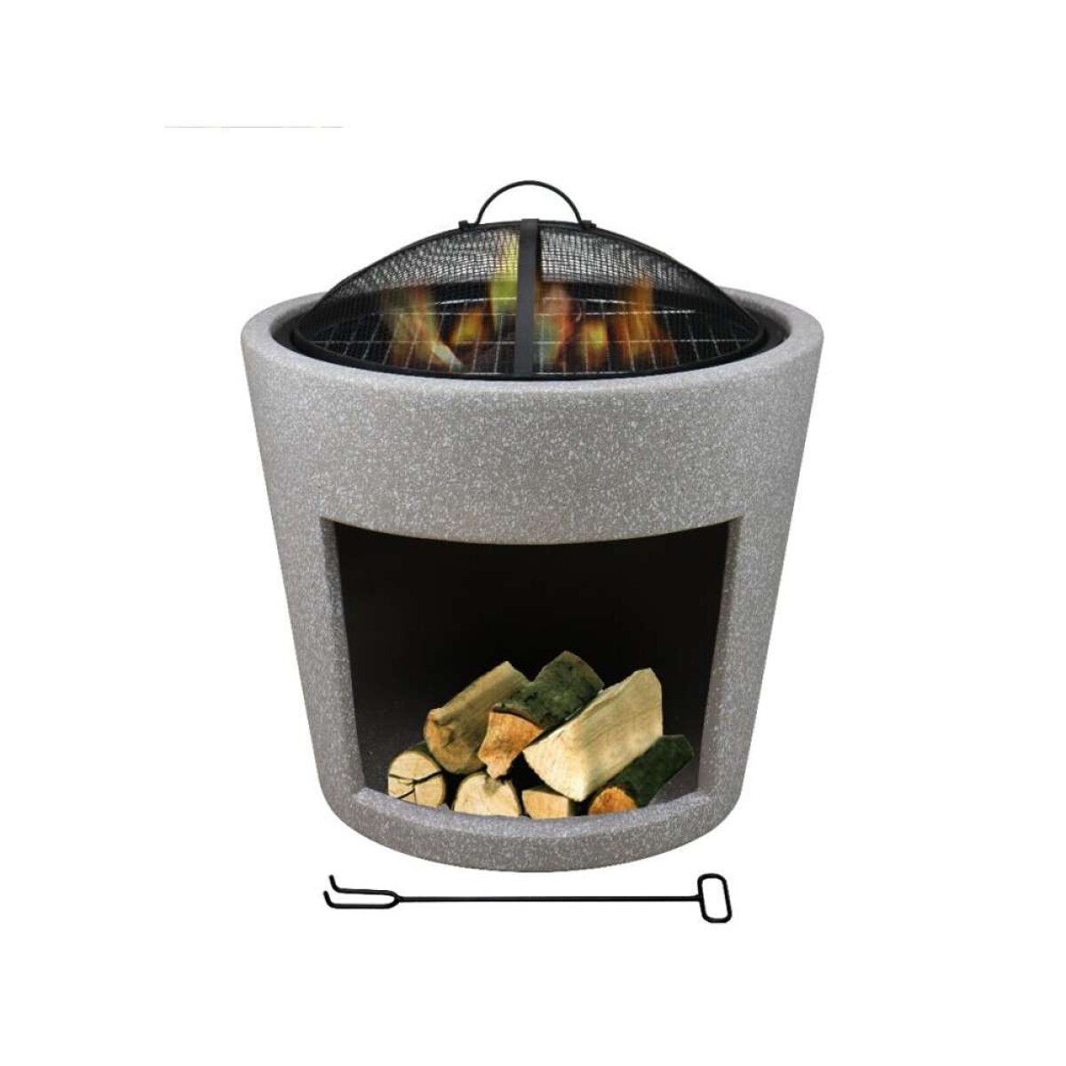 Quemador Fogon Fire King con Guarda Leña - para Exterior 