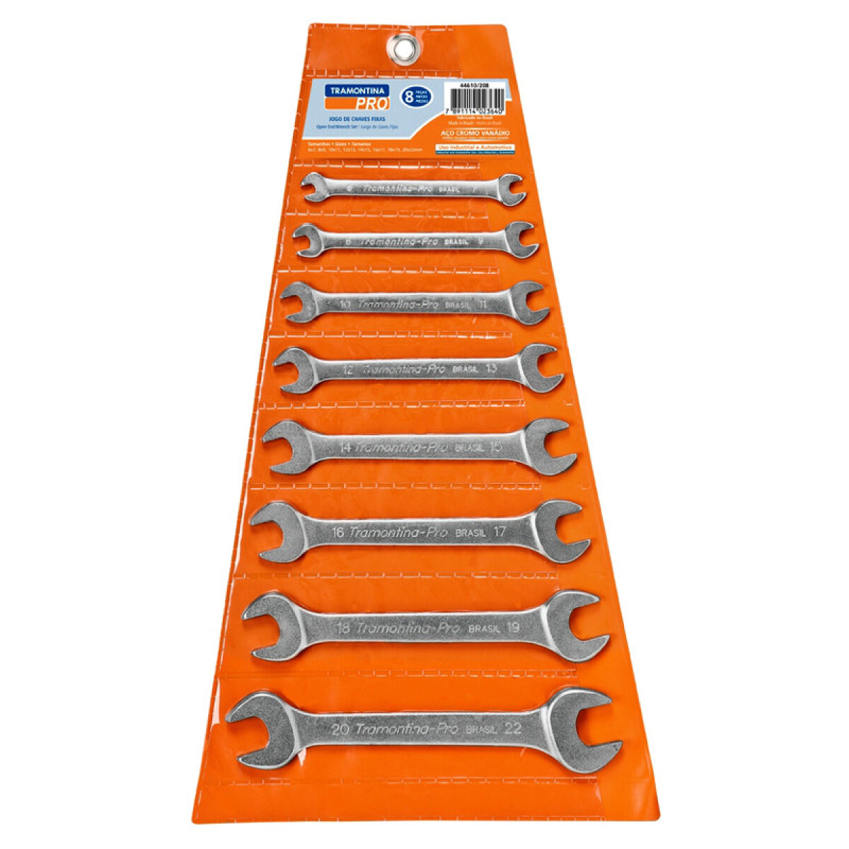 Juego llaves de boca "mm", 8 piezas -TRAMONTINA - TN2448 