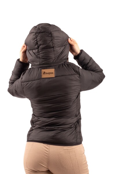 Campera Nylon Inflada Dama Negro