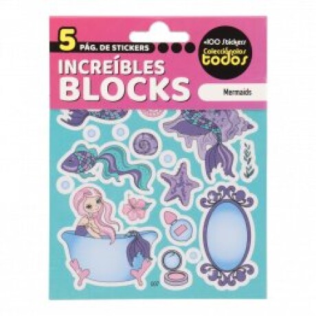 Stickers en Block de 5 Hojas Sirenas