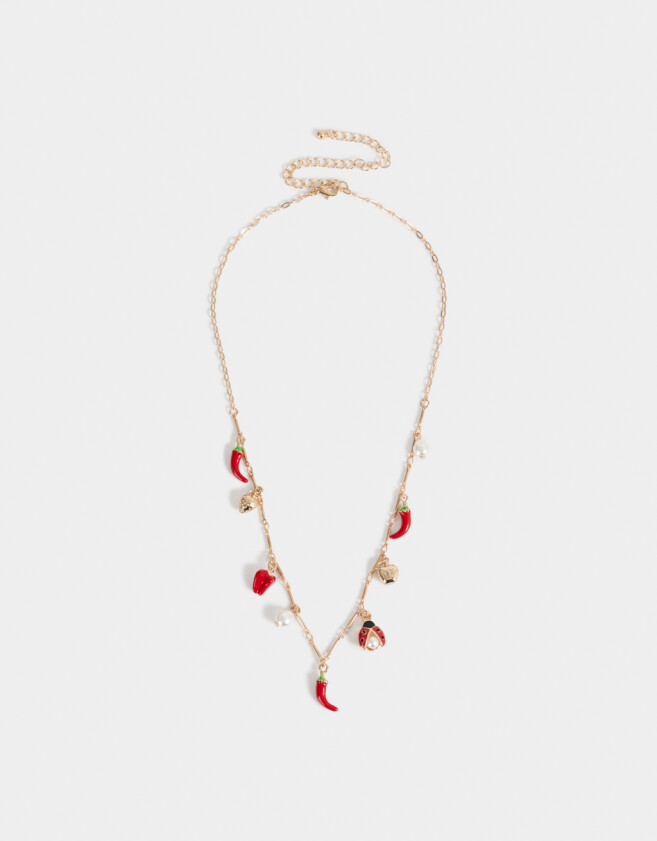 Collares Cortos Con perlas Collar Corto Multidijes Chilly - Dorado