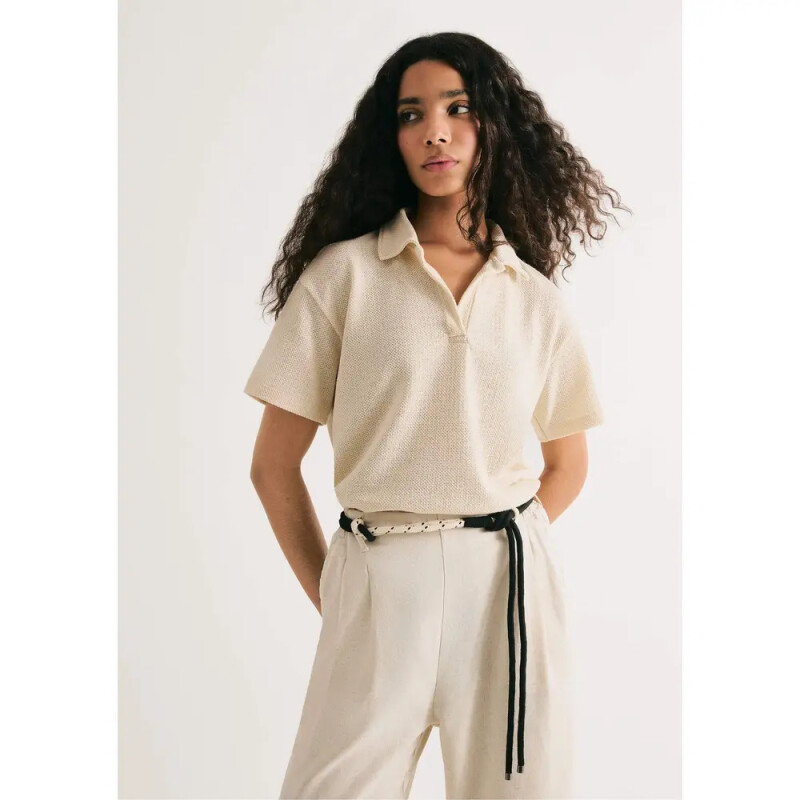 CAMISA POLO FEMININA AMARELO CLARO