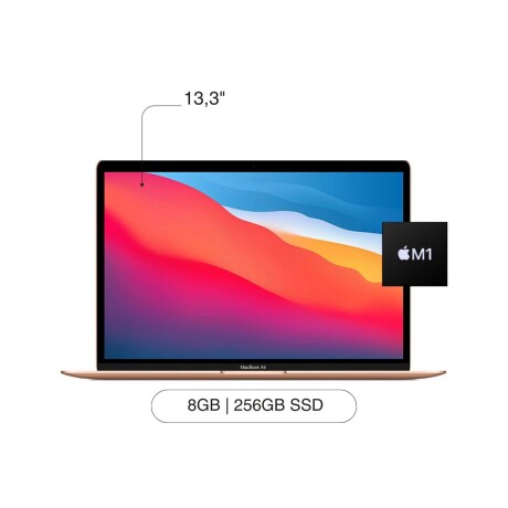 APPLE MACBOOK AIR 13.3' 8/256GB/M1 CHIP APPLE Macbook Air MGND3LLA 13.3' 256GB SSD / 8GB M1 CHIP - Gold