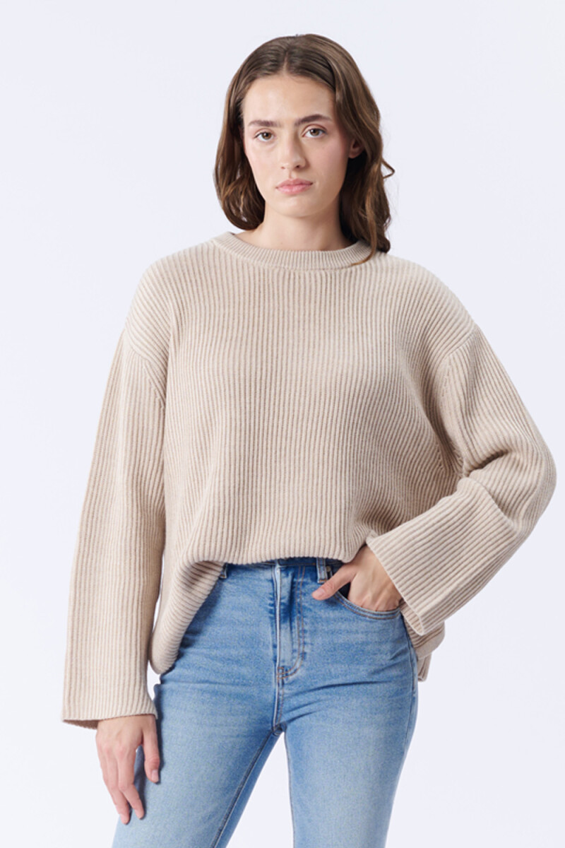 Buzo Punto Ingles Beige Melange