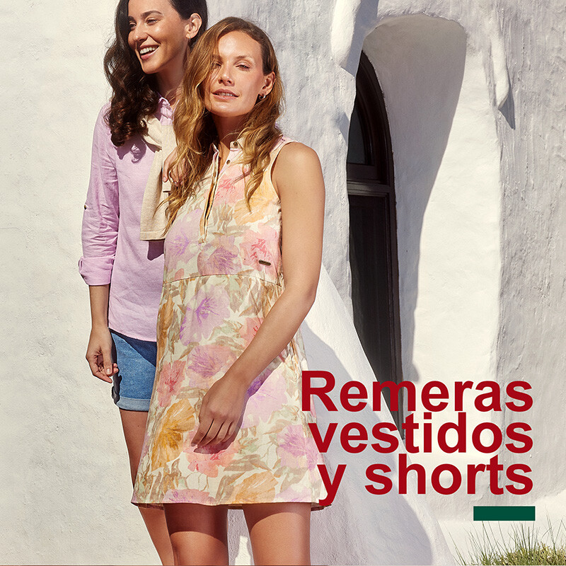 Remeras vestidos y shorts