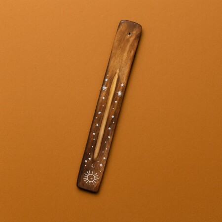 PORTA INCIENSO DE MADERA 25CM MARRON