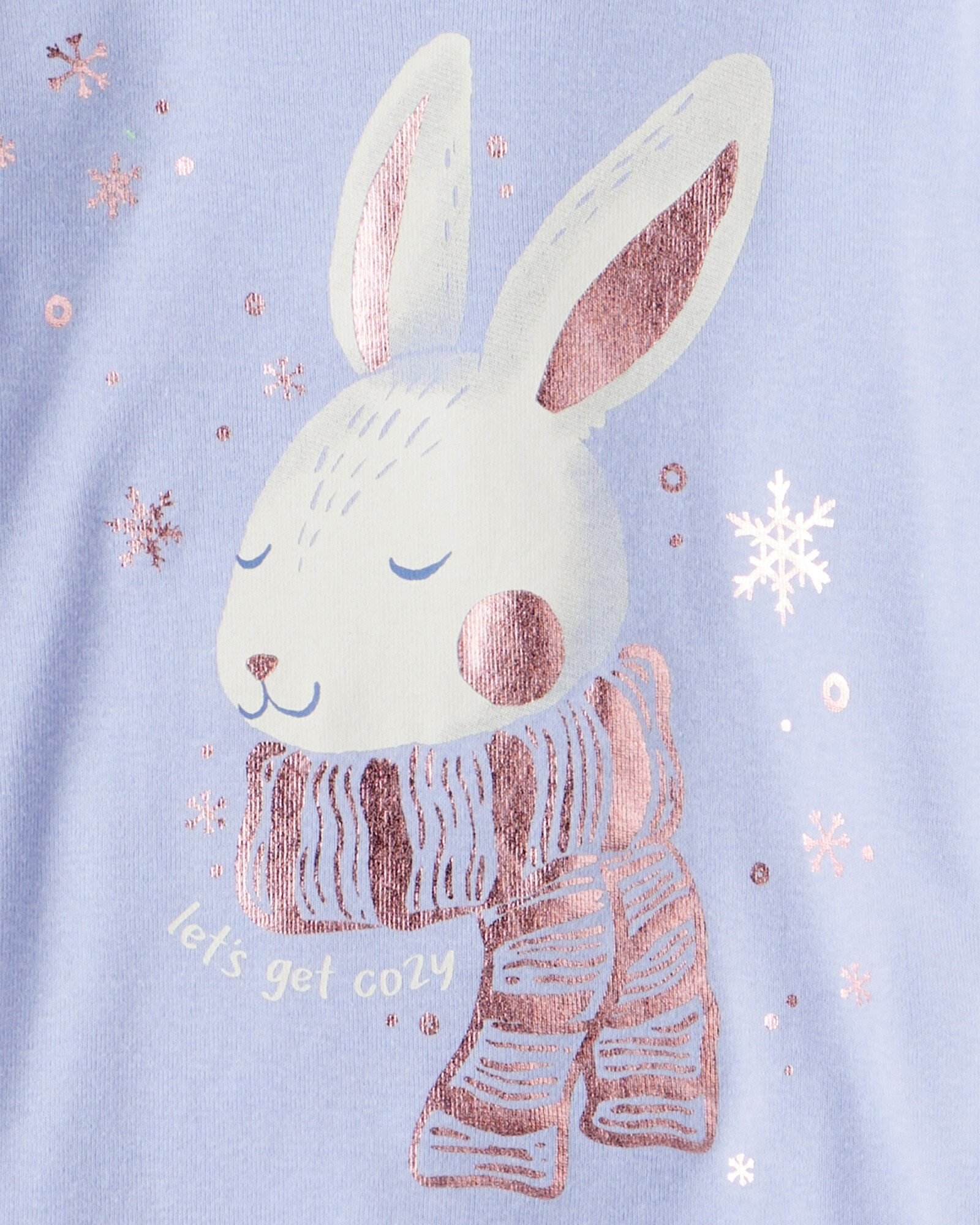 Pijama cuatro piezas de algodón, dos remeras manga larga y dos pantalones, diseño conejita Sin color