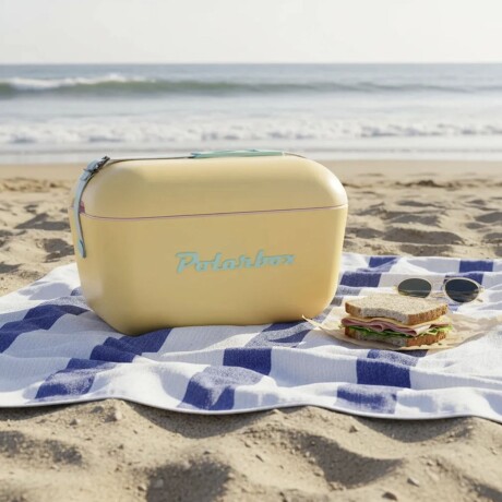 Conservadora Hielera Polarbox Vintage 20lt Con Asada Pop Amarillo y Verde Agua