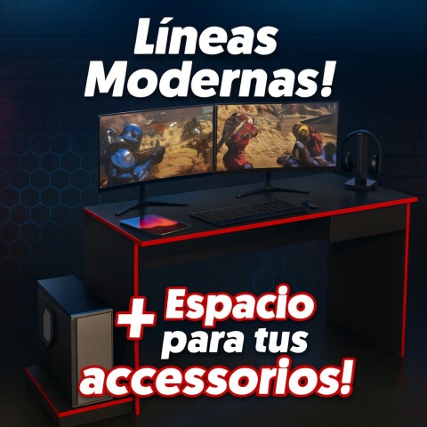 Escritorio GAMER con cajón y base para Torre o CPU adaptable Escritorio GAMER con cajón y base para Torre o CPU adaptable