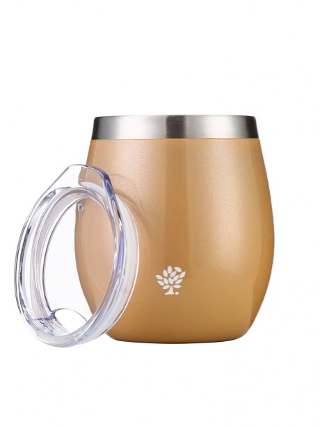 Set Acero 1Lt. Mate con Tapa Oro