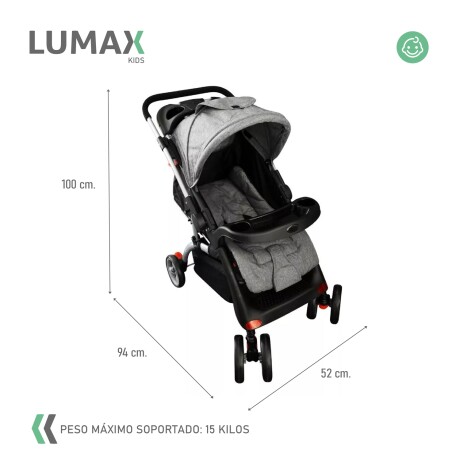 Coche de bebé Premium Lumax con asiento para auto Gris