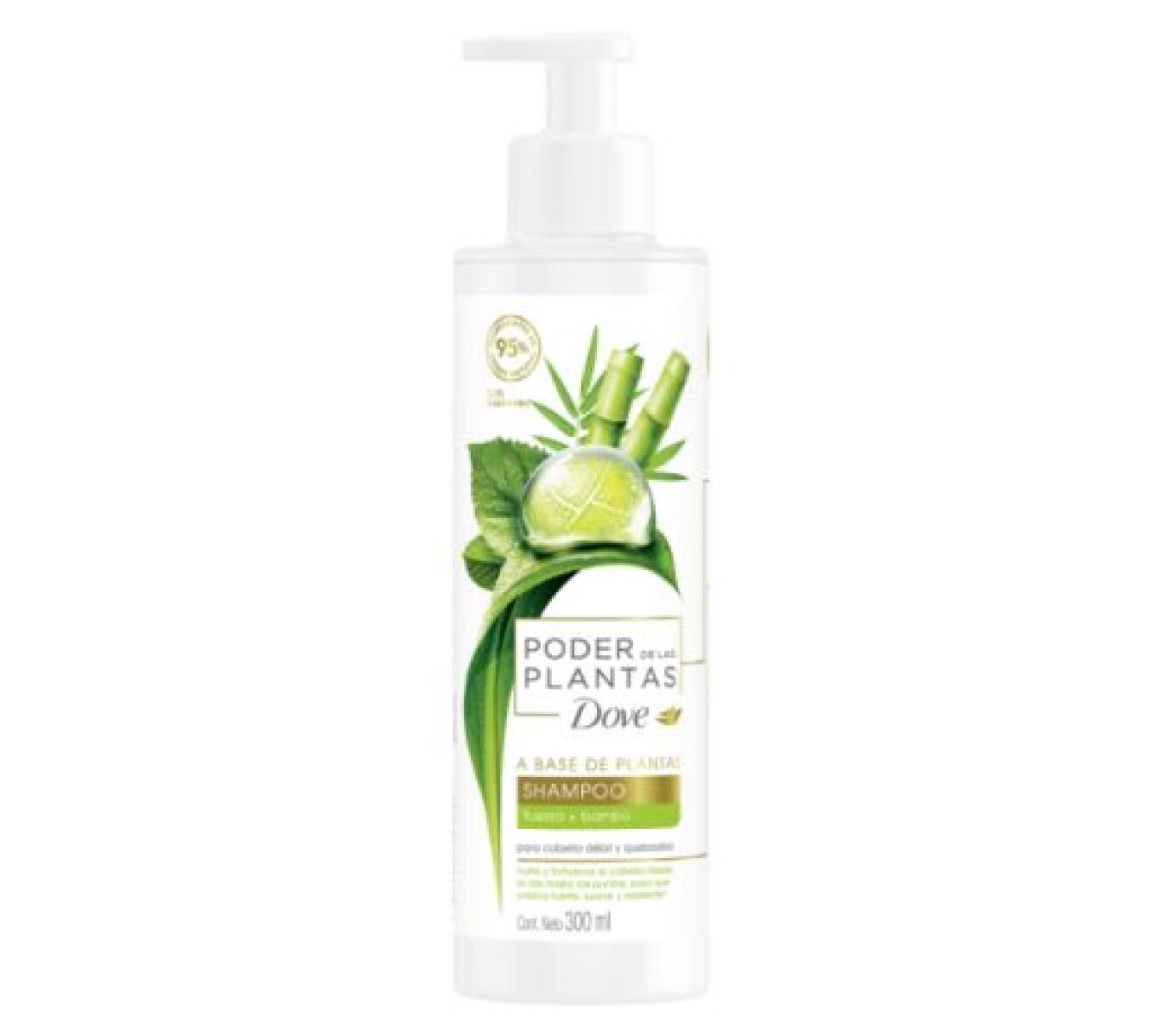 Dove Shampoo Poder de las Plantas Fuerza + Bambú 300ml – Cabello Fuerte y Saludable