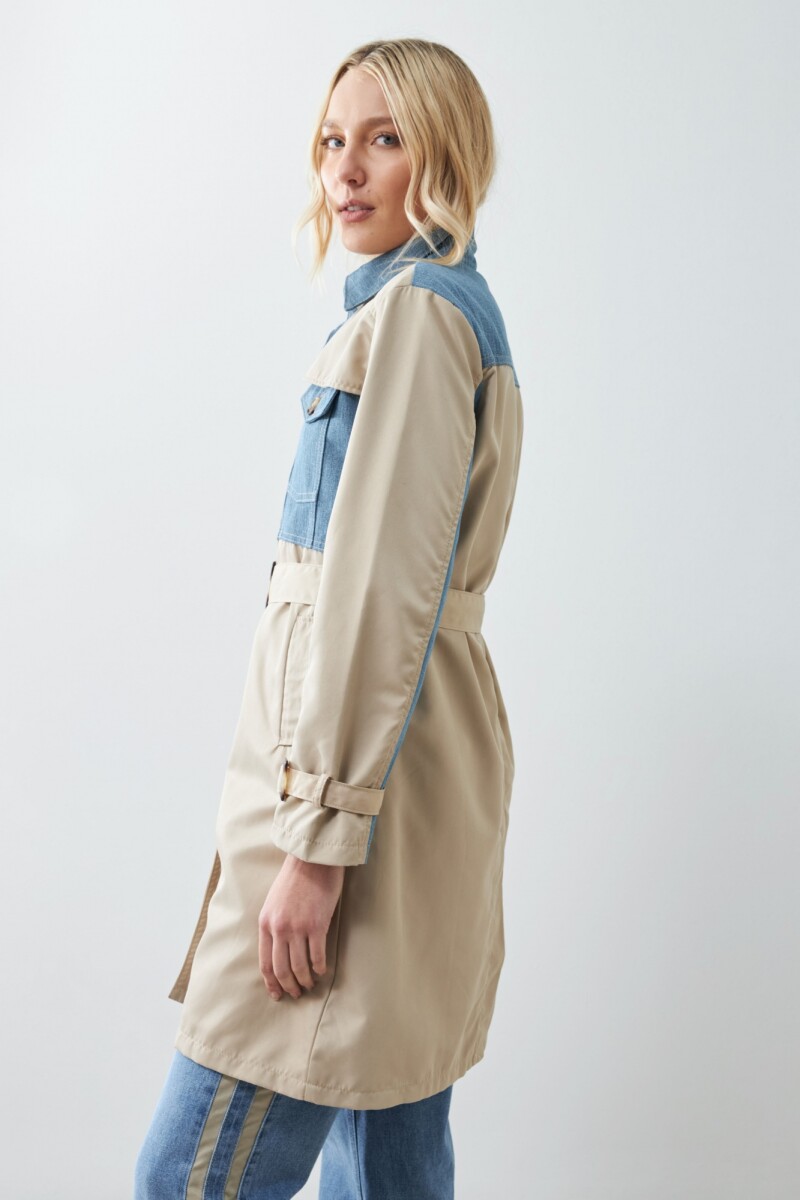 Trench bicolor jean medio