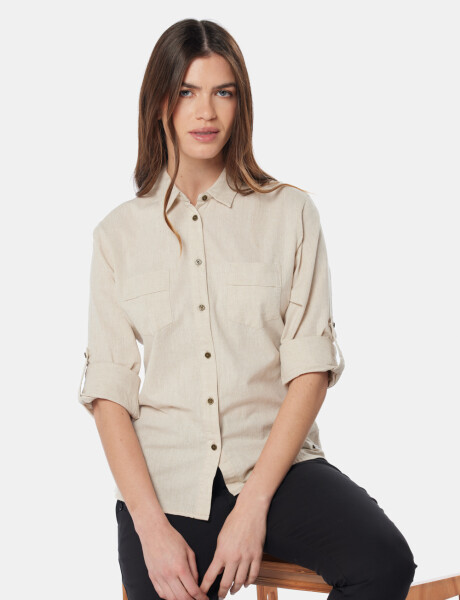 CAMISA DE LINO Beige