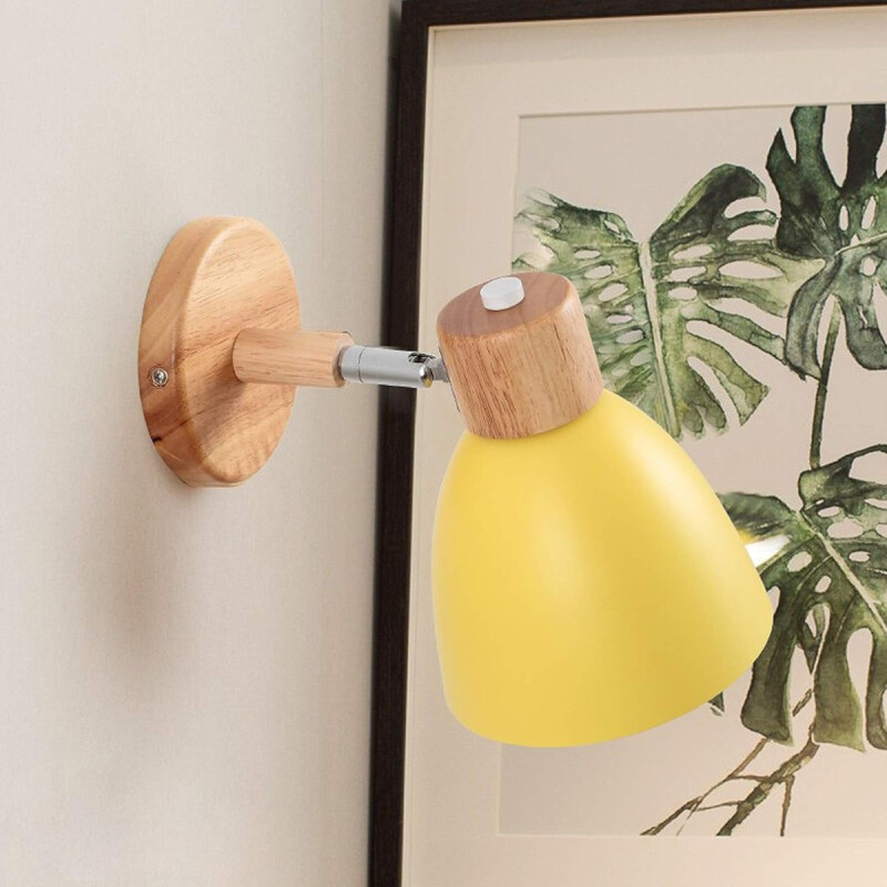 Lampara Aplique De Pared Nordica Led Moderna Amarillo