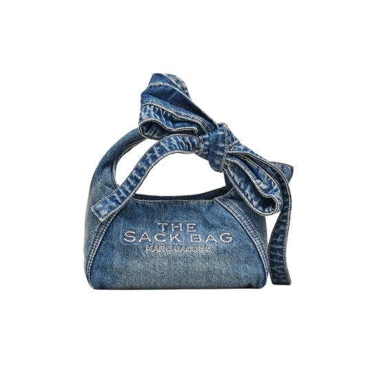 MARC JACOBS - THE BOW DENIM MINI SACK BAG Beige