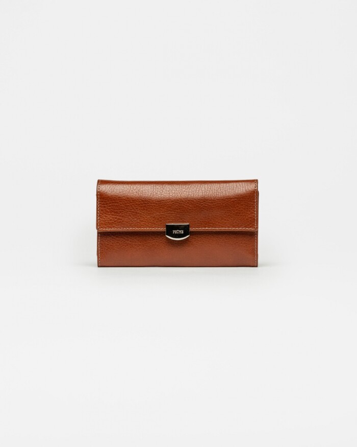 Billetera Dalia en cuero liso satinado Cuoio