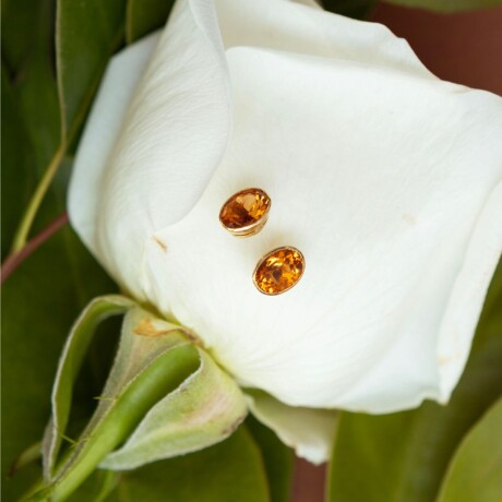 Caravanas Crown Citrino - Oro 9k Caravanas Crown Citrino - Oro 9k