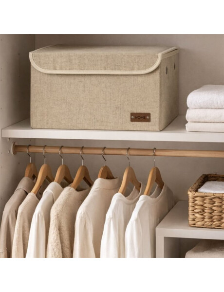 CAJA ORGANIZADOR REC C/TAPA 30X20XH20CM TELA BEIGE CAJA ORGANIZADOR REC C/TAPA 30X20XH20CM TELA BEIGE