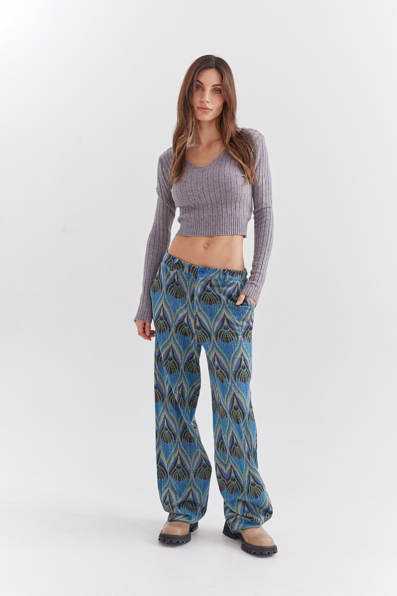 Pantalon Abstracto Azul