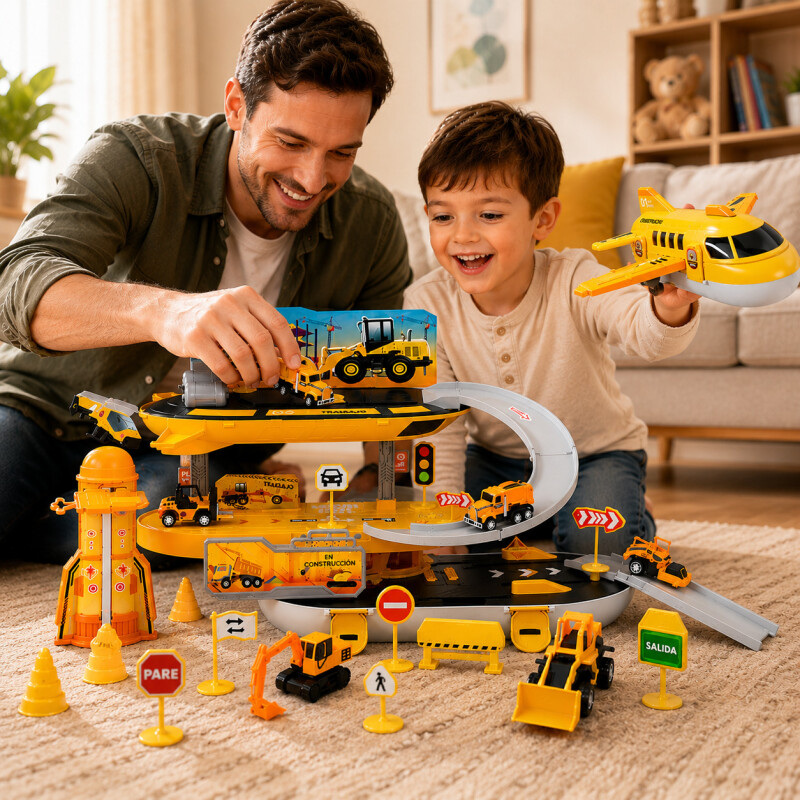 Avión Transformable Pista Construcción Vehículos Juguete Avión Transformable Pista Construcción Vehículos Juguete