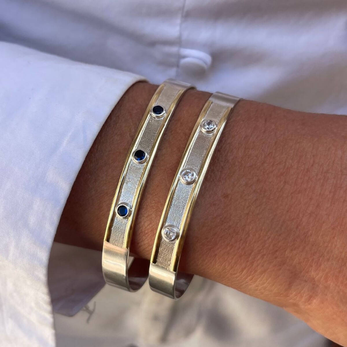 Esclava Golden Blue - Plata y Oro 