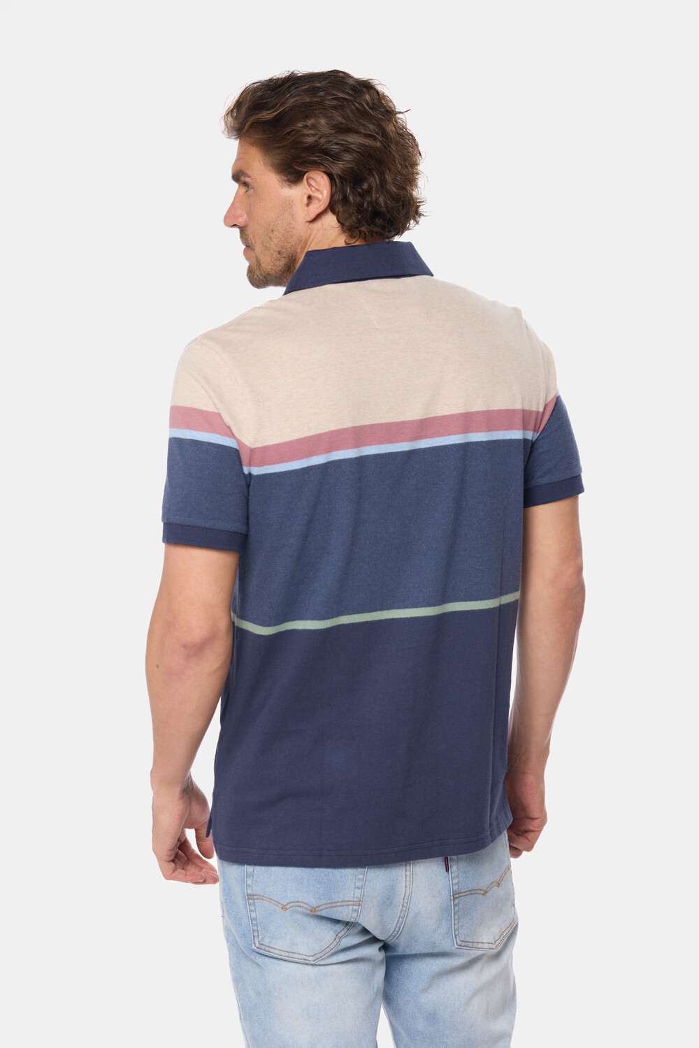 REMERA POLO RAYADA Beige