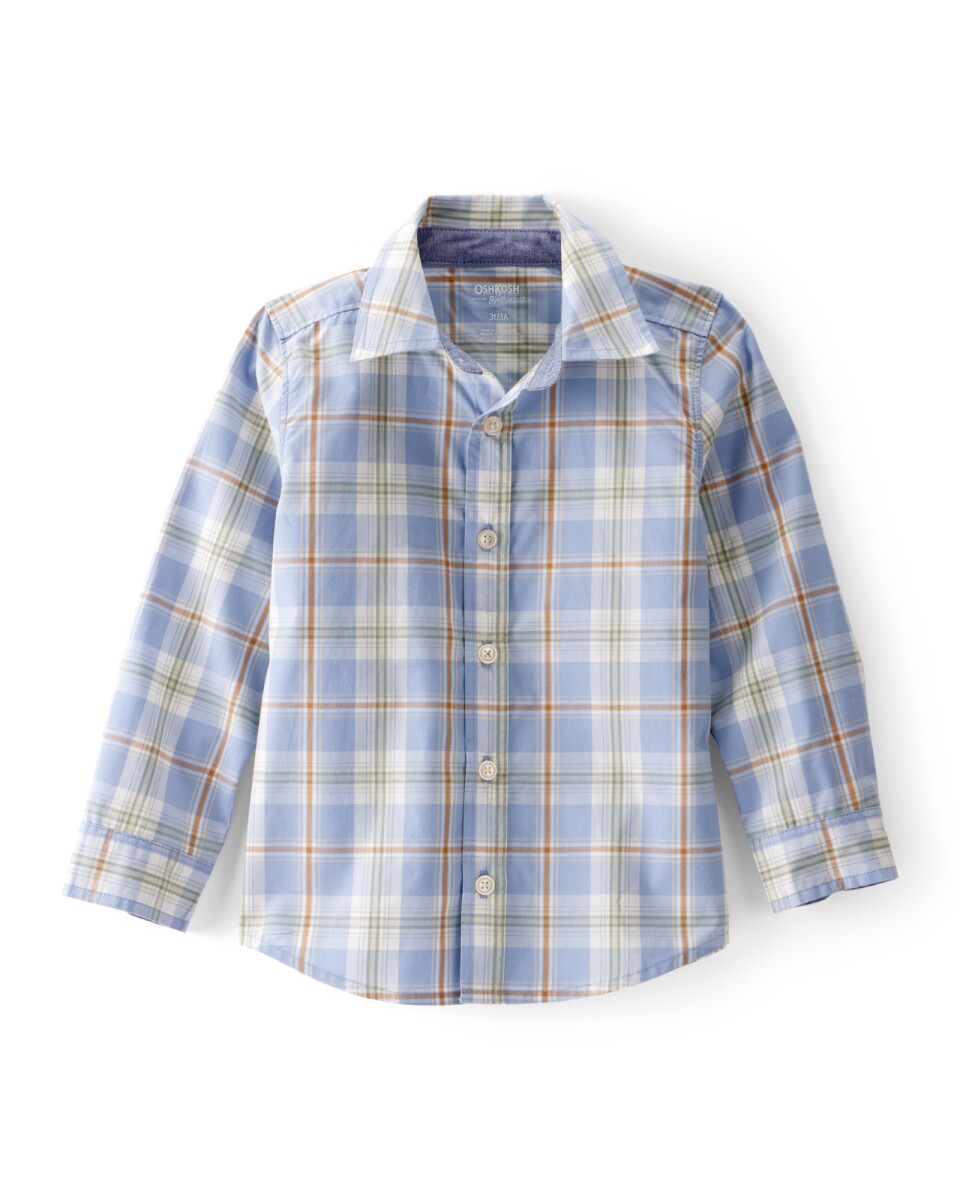 Camisa de popelina, diseño a cuadros 