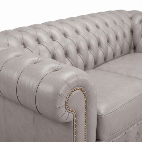 Sofá Chesterfield Novo - Cuero Básico - 2 cuerpos Off White - (Preventa)