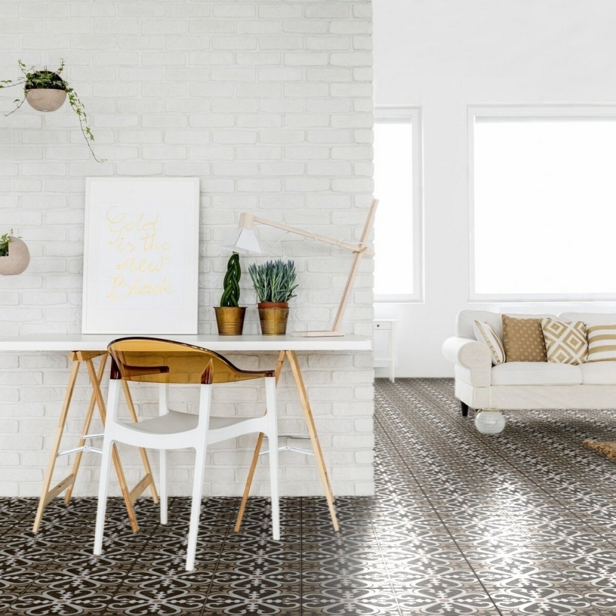 Porcelanato Ladrilhos negro - 1.44m2 