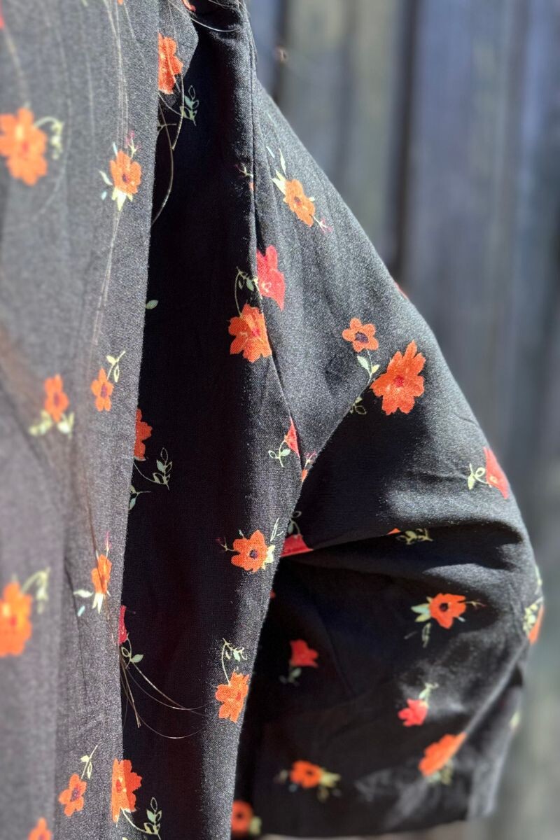 Camisa Flora Estampado naranja